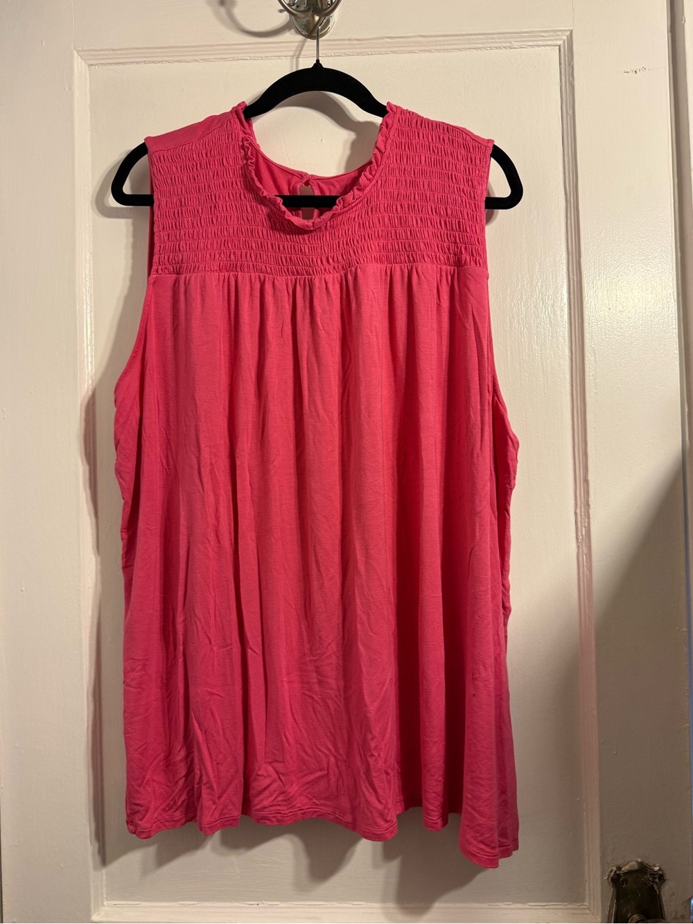 croft & barrow Hot Pink Smocked Yoke Sleeveless Tank
